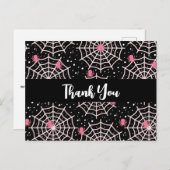Halloween Cobwebs & Spiders Pattern Hartelijk dank Briefkaart (Voorkant / Achterkant)