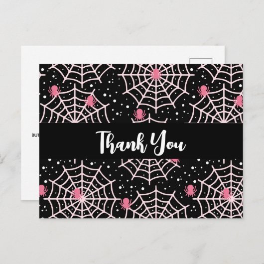 Halloween Cobwebs & Spiders Pattern Hartelijk dank Briefkaart (Voorkant / Achterkant)
