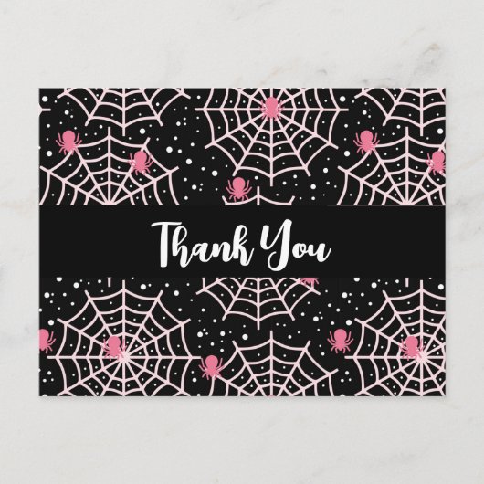 Halloween Cobwebs & Spiders Pattern Hartelijk dank Briefkaart (Voorkant)