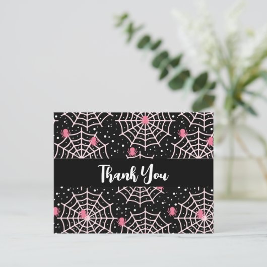 Halloween Cobwebs & Spiders Pattern Hartelijk dank Briefkaart (Staand voorkant)