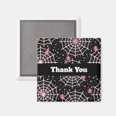 Halloween Cobwebs & Spiders Pattern Hartelijk dank Magneet (Voorkant / Achterkant)