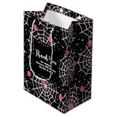 Halloween Cobwebs & Spiders Pattern Hartelijk dank Medium Cadeauzakje (Voorkant Gekanteld)
