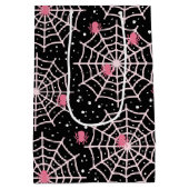 Halloween Cobwebs & Spiders Pattern Hartelijk dank Medium Cadeauzakje (Achterkant)