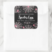 Halloween Cobwebs & Spiders Pattern Kitchen Vierkante Sticker (Tas)