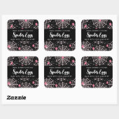 Halloween Cobwebs & Spiders Pattern Kitchen Vierkante Sticker (Vel)