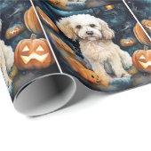 Halloween Cockapoo met pomkins Scary Cadeaupapier (Rol Hoek)