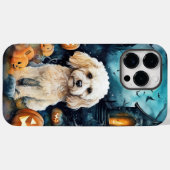 Halloween Cockapoo met pomkins Scary Case-Mate iPhone Case (Achterkant (horizontaal))