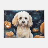 Halloween Cockapoo met pomkins Scary Deurmat (Voorkant)