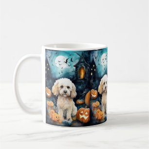 Halloween Cockapoo met pomkins Scary Koffiemok