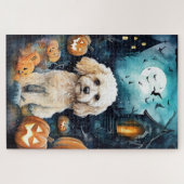 Halloween Cockapoo met pomkins Scary Legpuzzel (Horizontaal)