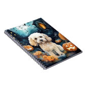 Halloween Cockapoo met pomkins Scary Notitieboek (Rechterzijde)