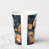 Halloween Cockapoo met pomkins Scary Papieren Bekers (Links)