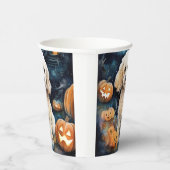 Halloween Cockapoo met pomkins Scary Papieren Bekers (Rechts)