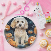 Halloween Cockapoo met pomkins Scary Papieren Bordje (Feest)