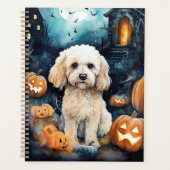 Halloween Cockapoo met pomkins Scary Planner (Voorkant)