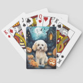 Halloween Cockapoo met pomkins Scary Pokerkaarten (Achterkant)