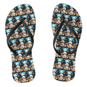 Halloween Cockapoo met pomkins Scary Teenslippers