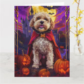 Halloween Cockapoo Vampire Pumpkins eng Kaart (Gele Bloem)