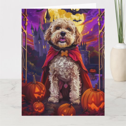 Halloween Cockapoo Vampire Pumpkins eng Kaart (Voorkant)