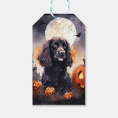 Halloween Cocker Spaniel met pompoenen Cadeaulabel (Achterkant)