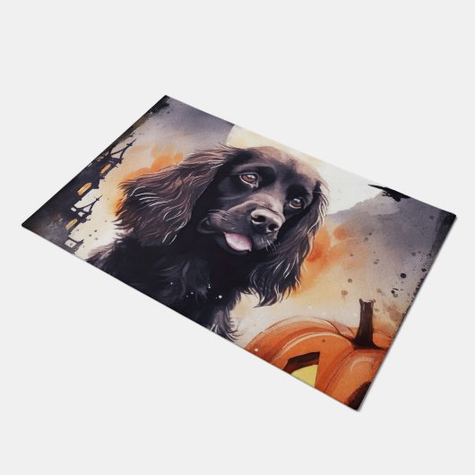 Halloween Cocker Spaniel met pompoenen Deurmat (Schuin)