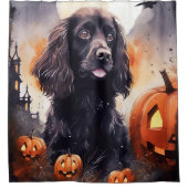 Halloween Cocker Spaniel met pompoenen Douchegordijn (Voorkant)