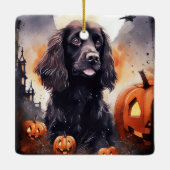 Halloween Cocker Spaniel met pompoenen Keramisch Ornament (Achterkant)