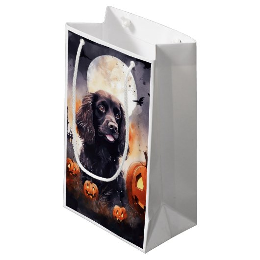 Halloween Cocker Spaniel met pompoenen Klein Cadeauzakje (Voorkant Gekanteld)
