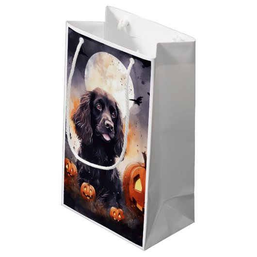 Halloween Cocker Spaniel met pompoenen Klein Cadeauzakje (Achterkant Gekanteld)