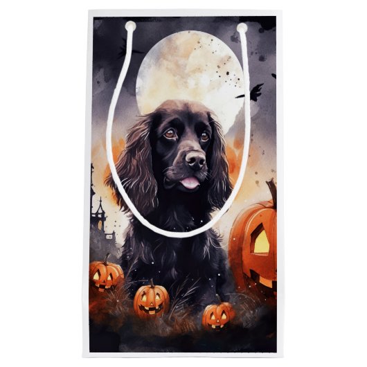 Halloween Cocker Spaniel met pompoenen Klein Cadeauzakje (Voorkant)