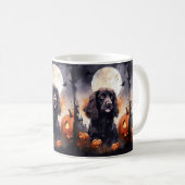 Halloween Cocker Spaniel met pompoenen Koffiemok (Voorkant rechts)