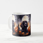 Halloween Cocker Spaniel met pompoenen Koffiemok (Voorkant links)