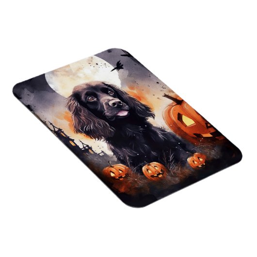 Halloween Cocker Spaniel met pompoenen Magneet (Rechterzijde)