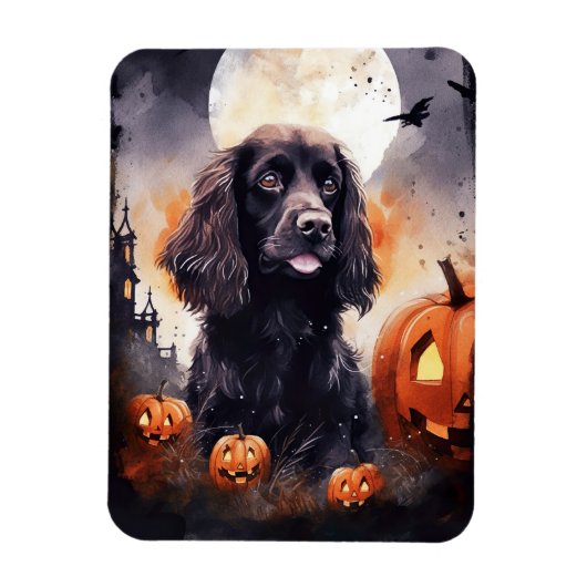 Halloween Cocker Spaniel met pompoenen Magneet (Verticaal)