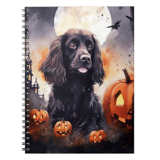 Halloween Cocker Spaniel met pompoenen  Notitieboek (Voorkant)