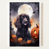 Halloween Cocker Spaniel met pompoenen Planner (Achterkant)
