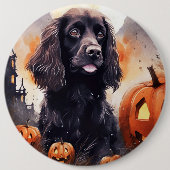 Halloween Cocker Spaniel met pompoenen Ronde Button 6,0 Cm (Voorkant)