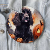 Halloween Cocker Spaniel met pompoenen Ronde Button 6,0 Cm (In situ)