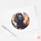 Halloween Cocker Spaniel Met Pompoenen  Ronde Sticker (Envelop)