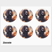 Halloween Cocker Spaniel Met Pompoenen  Ronde Sticker (Vel)