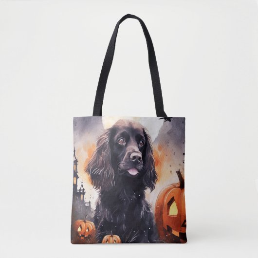 Halloween Cocker Spaniel met pompoenen Tote Bag (Voorkant)