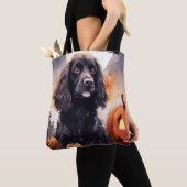 Halloween Cocker Spaniel met pompoenen Tote Bag (Dichtbij)