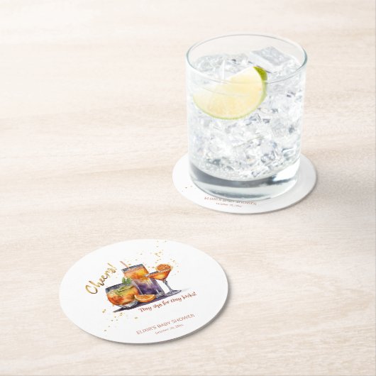 Halloween Cocktail Drink Baby shower Ronde Kartonnen Onderzetter (Insitu)