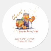 Halloween Cocktail Drink Baby shower Ronde Sticker (Voorkant)