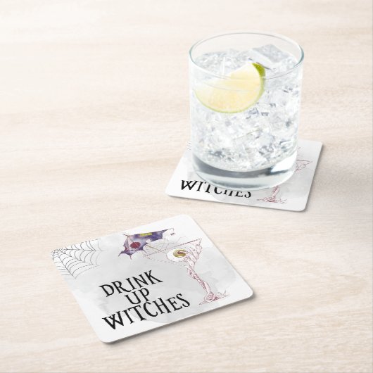 Halloween Cocktail Drink heksenfeest op Kartonnen Onderzetters (Insitu)