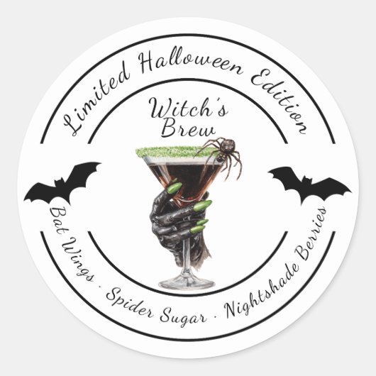 Halloween Cocktail Feestje | Heksendrank Sticker  (Voorkant)