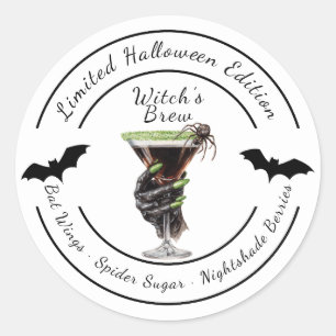 Halloween Cocktail Feestje   Heksengebruw Sticker 