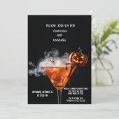 Halloween Cocktail Invitation Kaart – Jack O’Lante (Staand voorkant)