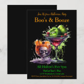 Halloween Cocktail Kostuum Feest Kaart (Voorkant / Achterkant)