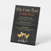 Halloween Cocktail Menu voetstuk teken Reclamebord Met Voetstuk (Voorkant)